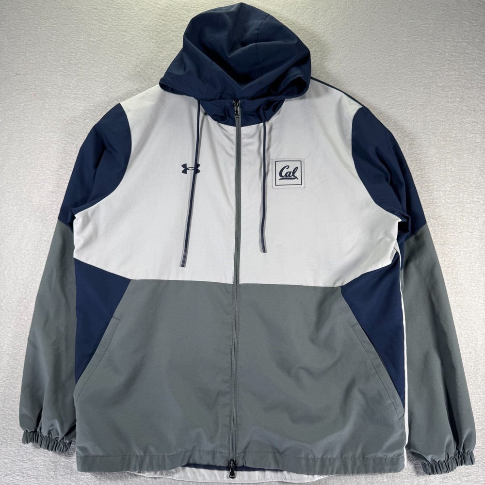 Under Armour California Golden Bears Windbreaker Jacket Mens XL Gray NCAA Cal
